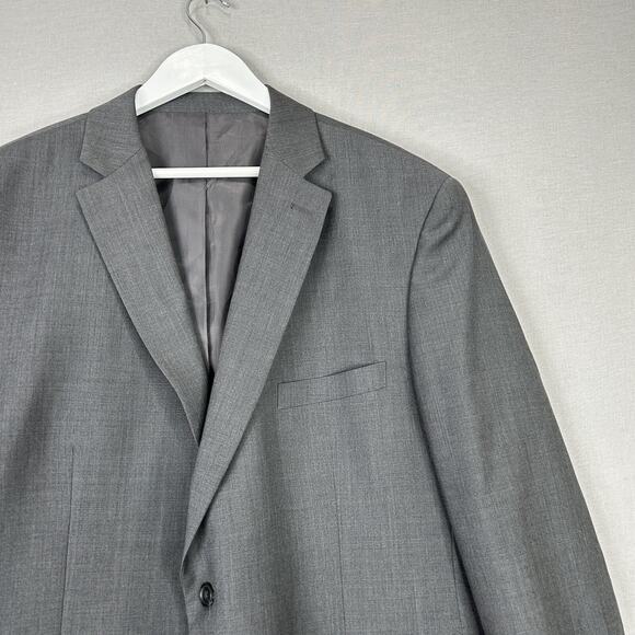 Pronto Uomo Blazer Mens 50L Gray Wool Blend Formal Suit Jacket 2 Button Career - Picture 2 of 12